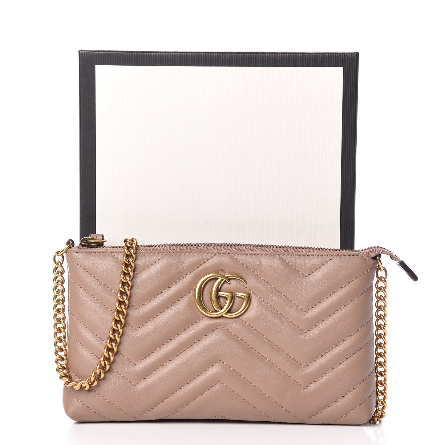 Calfskin Matelasse Mini GG Marmont Chain Bag Porcelain Rose