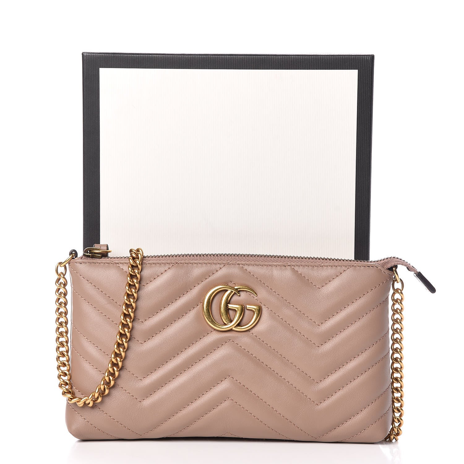 Gucci Calfskin Matelasse Mini GG Marmont Chain Bag Porcelain Rose 10 of 10