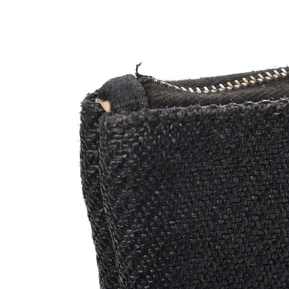 Chanel Woven Straw Raffia Small Deauville Pouch Dark Grey 12 of 12