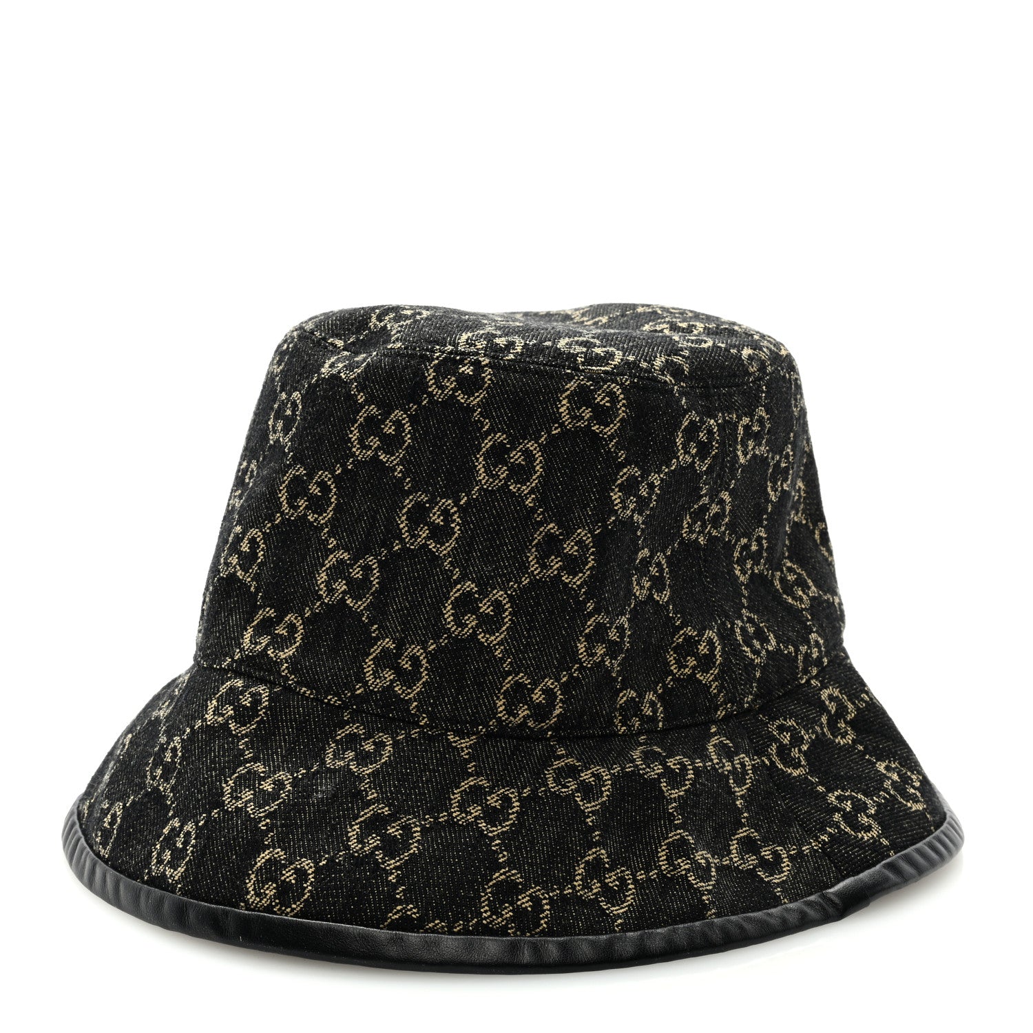 Gucci Jacquard Denim GG Monogram Oscar Bucket Hat M Black Ivory 1 of 7