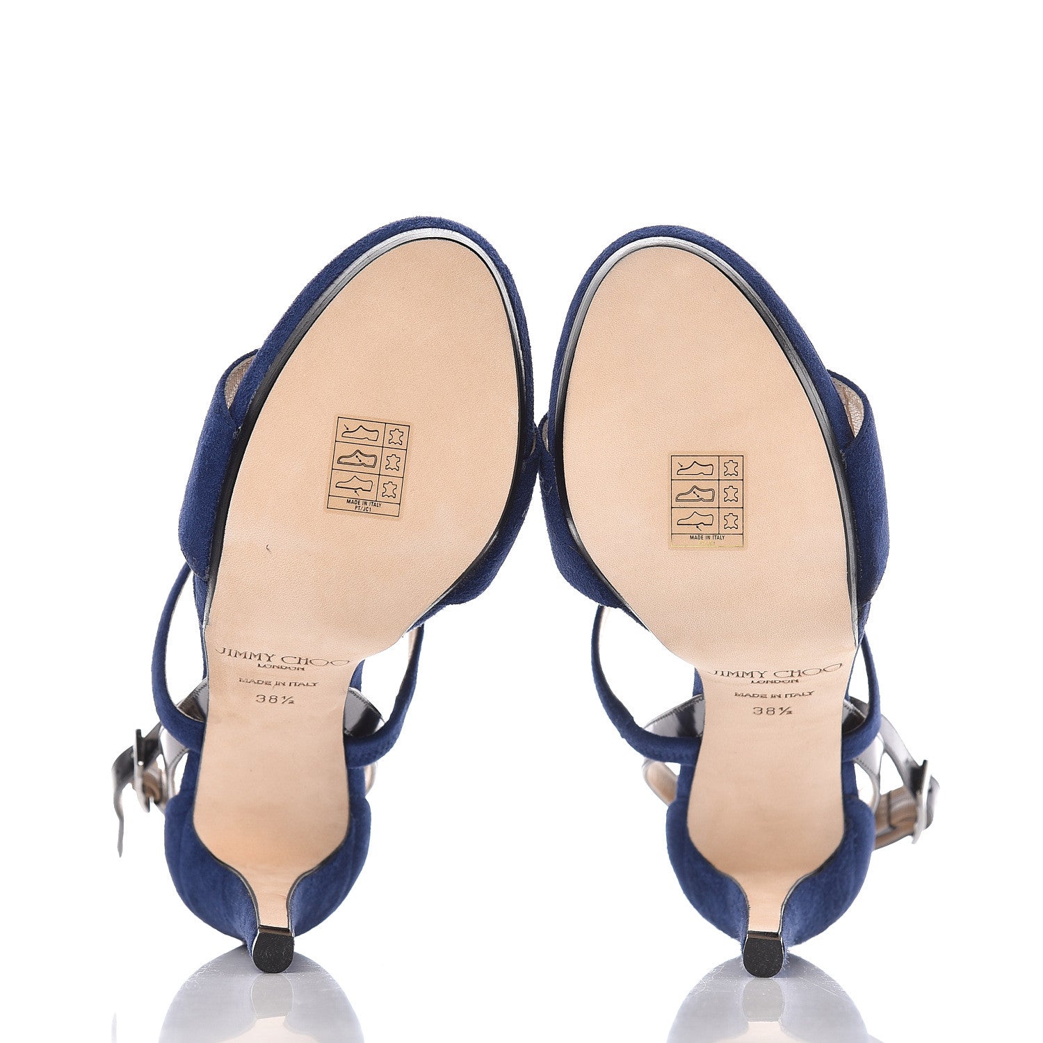 Jimmy Choo Suede Dose Sandals 38.5 Cosmo Asphalt 5 of 11