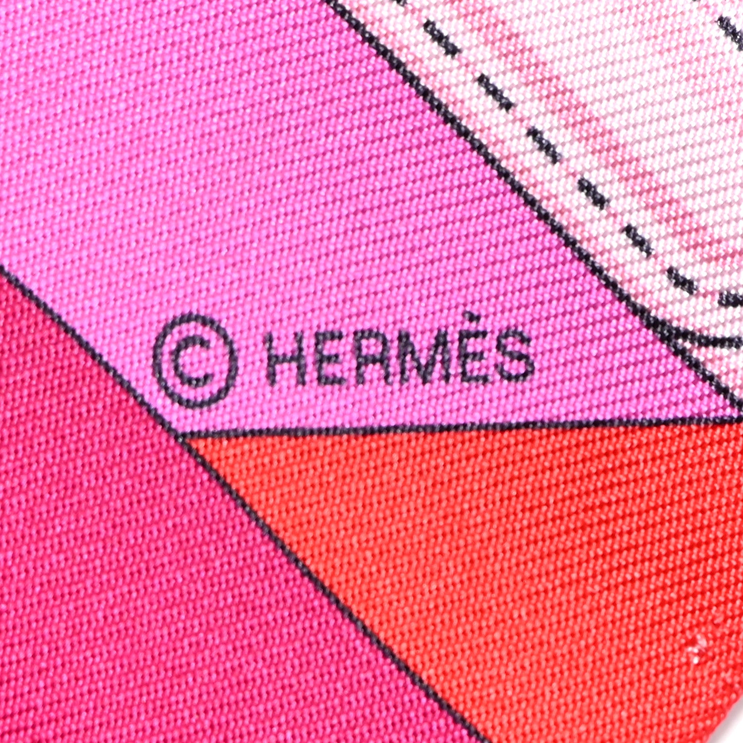 Hermes Silk Clic Clac Modern Cannage Twilly Fuchsia Rouge Rose 4 of 6