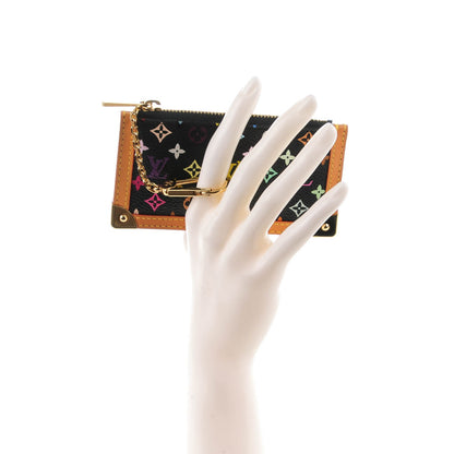 Louis Vuitton Monogram Multicolor Key Pouch Black 2 of 7