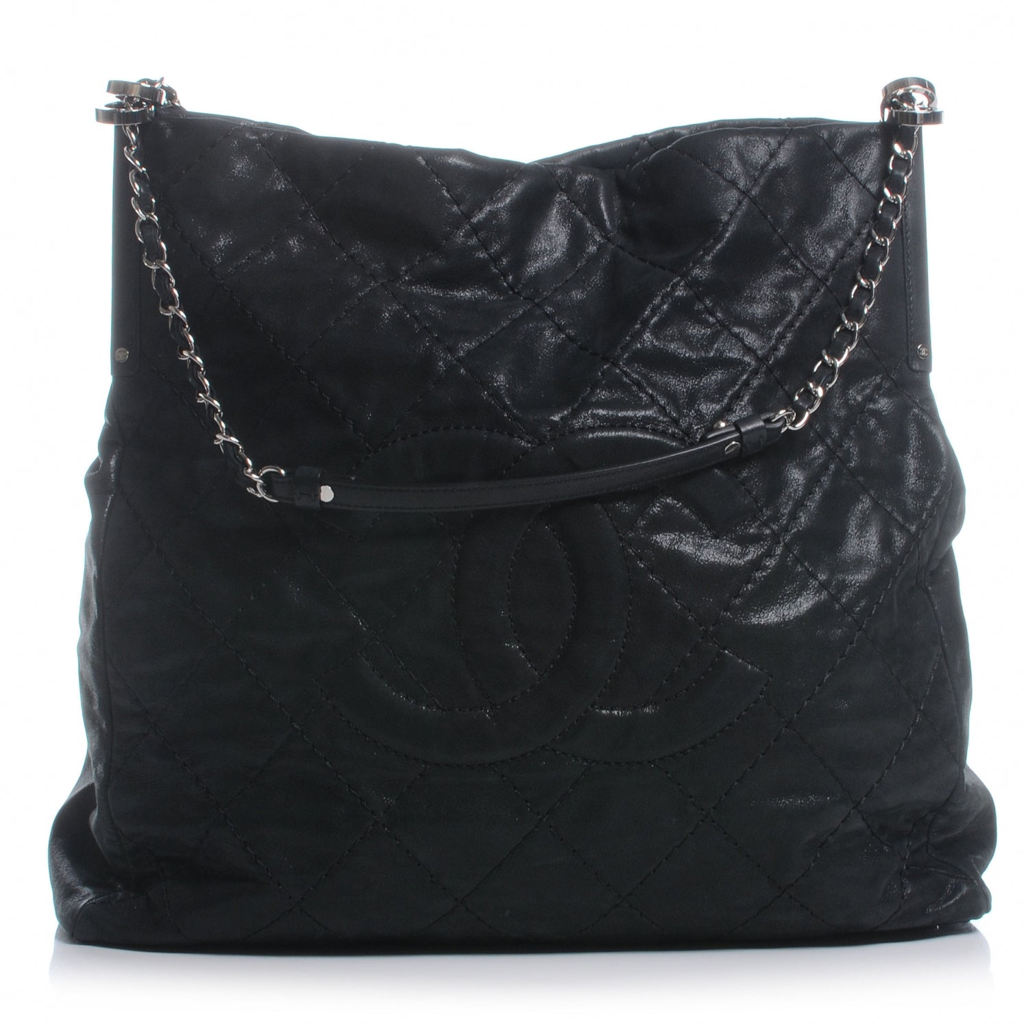 Chanel Iridescent Calfskin Large Sea Hit North South Tote Black 1 of 8