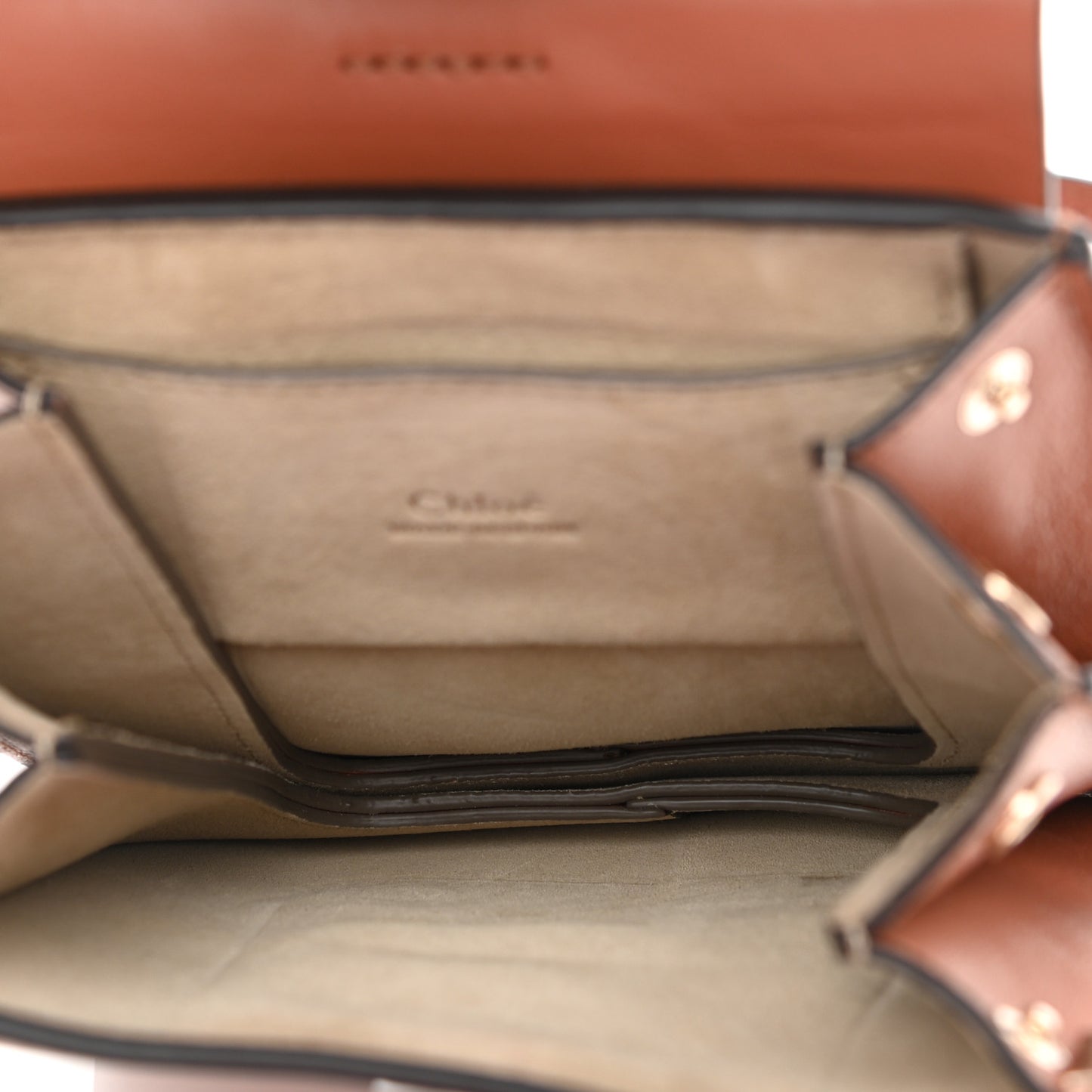 Suede Calfskin Mini Faye Bracelet Bag Tobacco