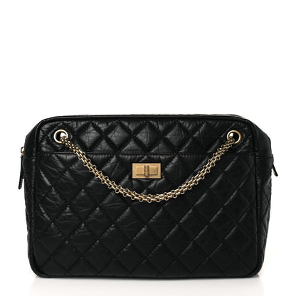 Chanel Aged Calfskin Quilted Large Reissue Camera Case Black 1 of 10