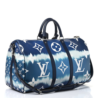 Louis Vuitton Monogram Escale Keepall Bandouliere 50 Blue 3 of 9