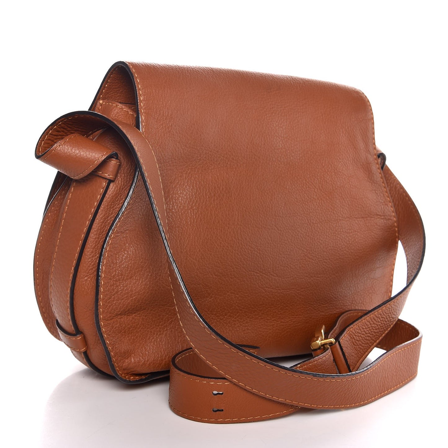 Calfskin Medium Marcie Round Crossbody Bag Tan