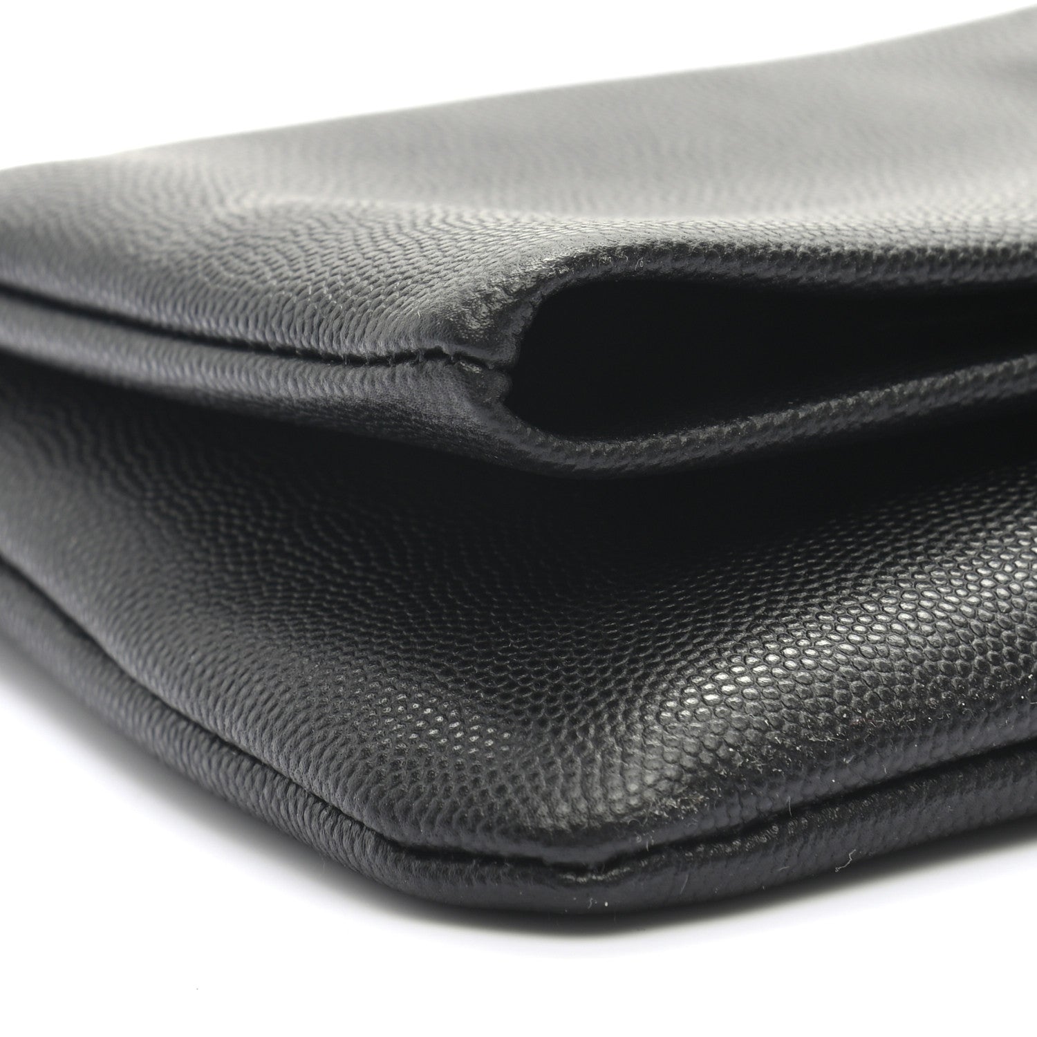 Saint Laurent Grain De Poudre West Hollywood Monogram Fold Over Clutch Black 7 of 8