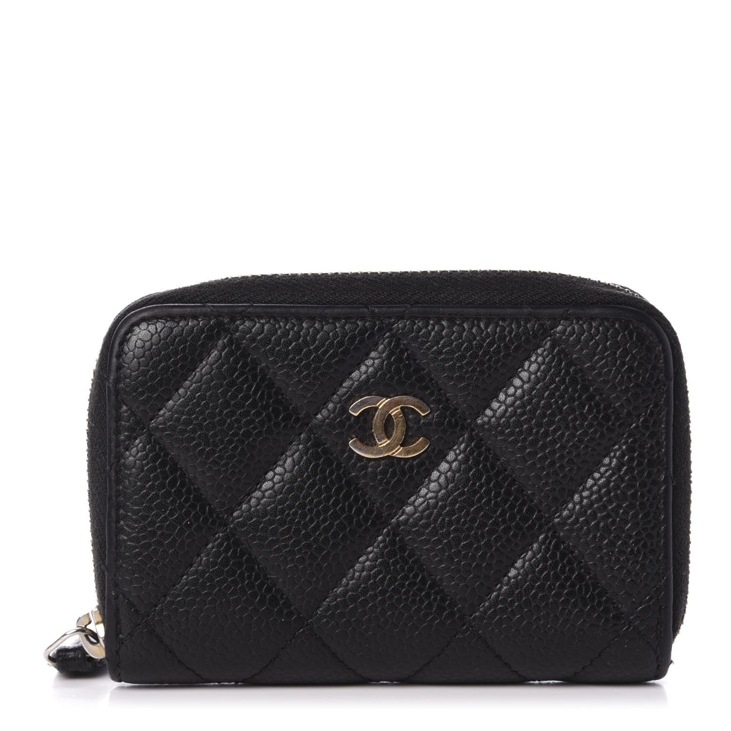 Chanel Caviar Quilted Zip Coin Purse Black 1 of 9
