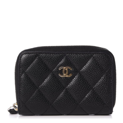 Chanel Caviar Quilted Zip Coin Purse Black 1 of 9