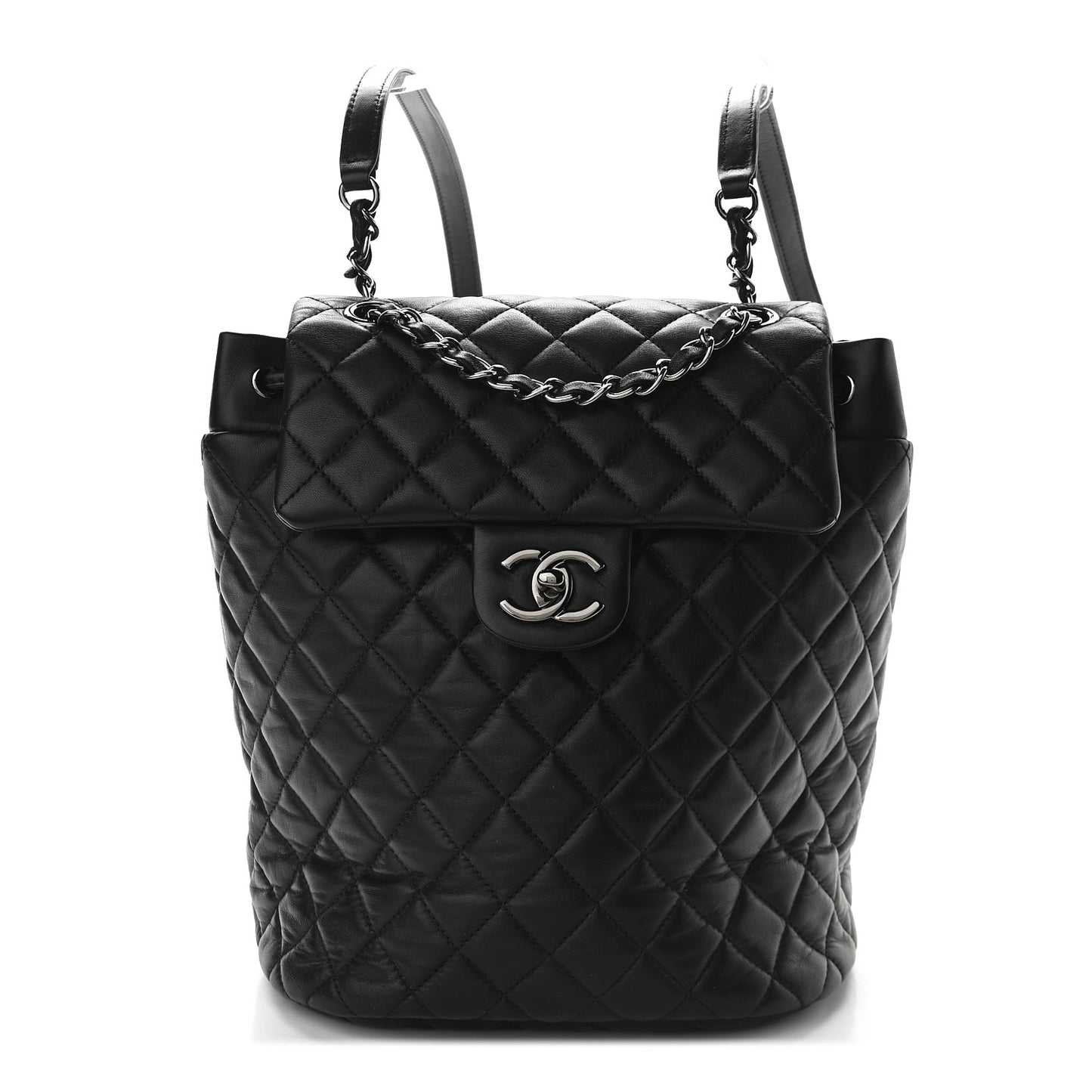 Calfskin Quilted Small Urban Spirit Backpack Black