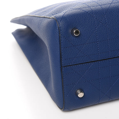 Christian Dior Grained Calfskin Cannage Medium Ultradior Tote Blue 8 of 10
