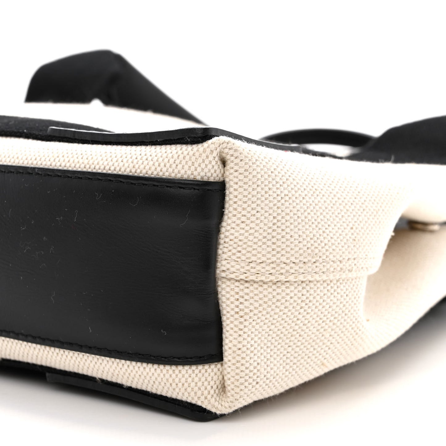 Cotton Canvas Calfskin Navy Cabas XS Natural Black