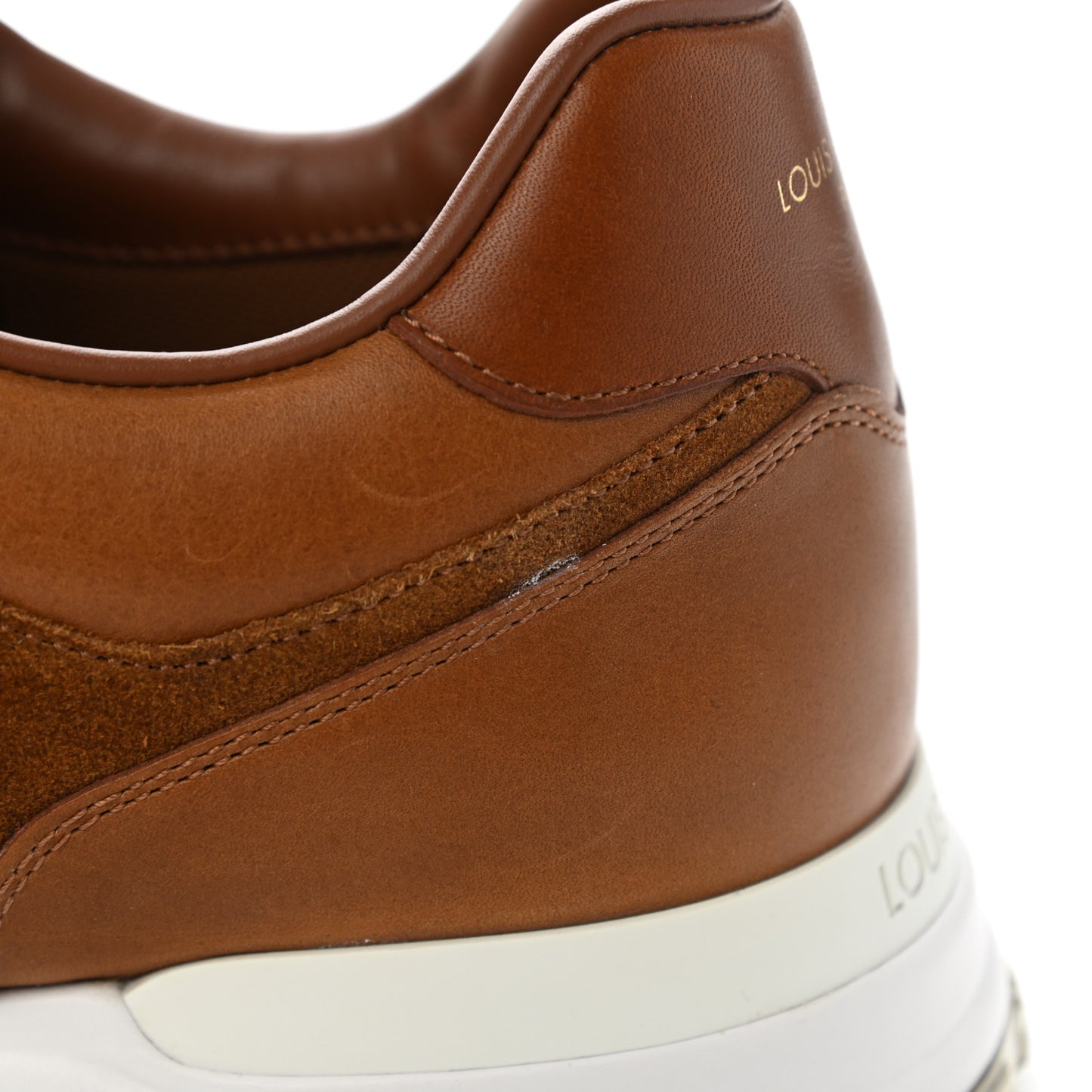 Calfskin Suede Mens Run Away Sneakers 8 Tan