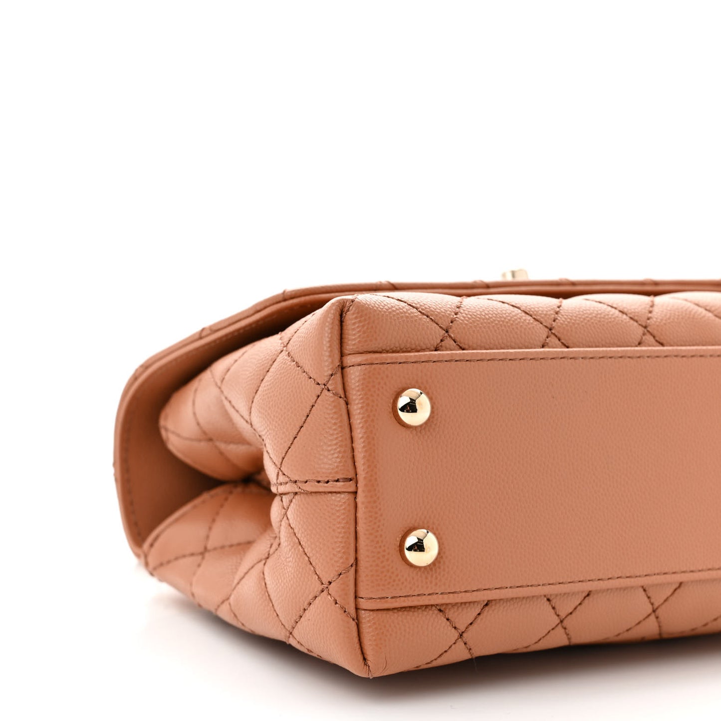 Caviar Quilted Lizard Embossed Mini Coco Handle Flap Brown