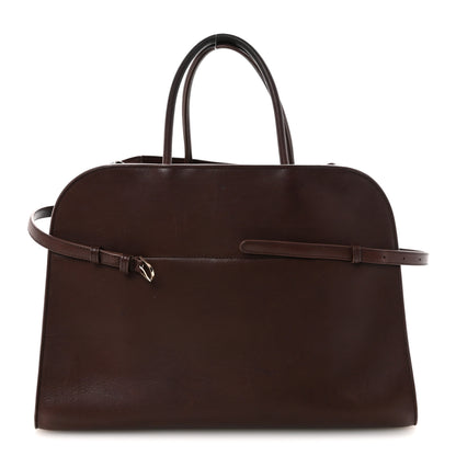 The Row Polished Saddle Calfskin Soft Margaux Belt 15 Burgundy 1 of 8