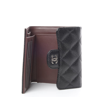 Chanel Caviar Quilted Compact Flap Wallet Black 5 of 9