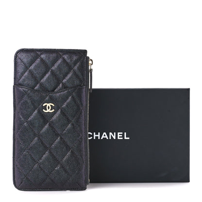 Chanel Iridescent Caviar Quilted Classic iPhone Pouch Black 11 of 11