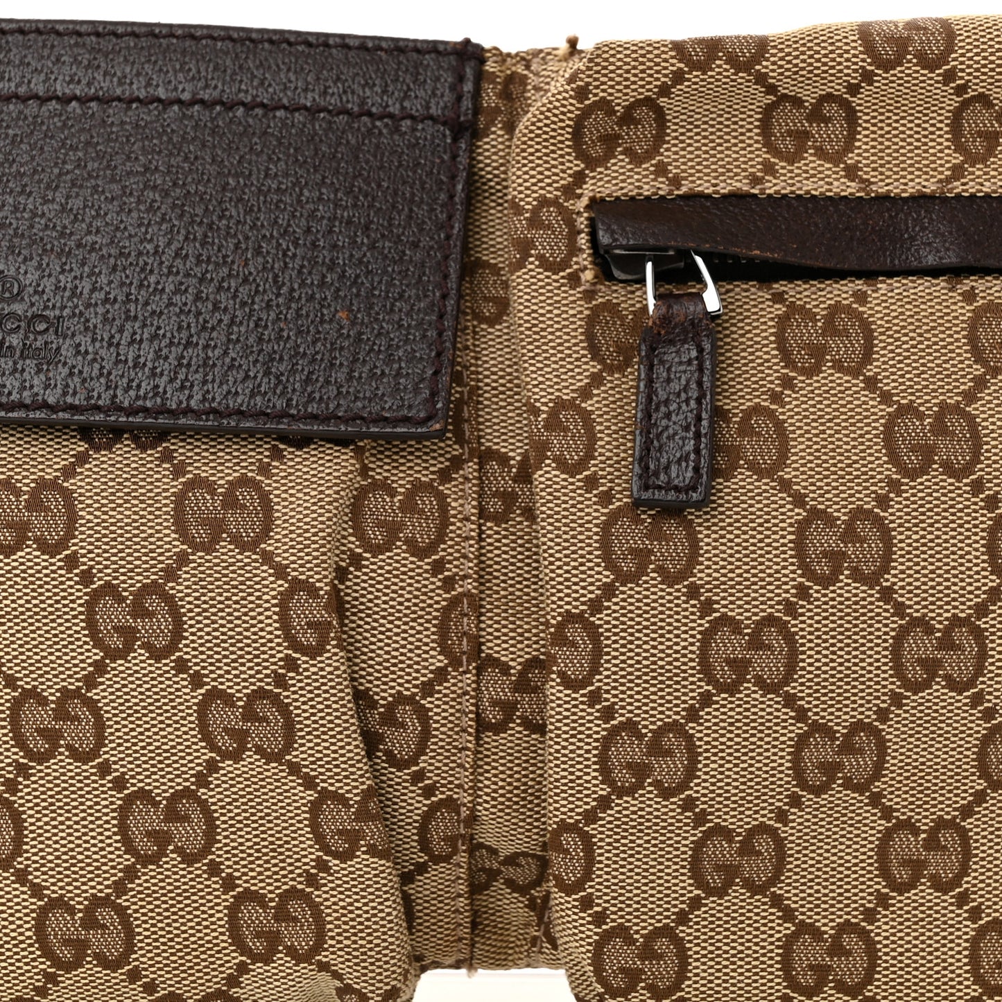 Monogram Web Belt Bag Dark Brown