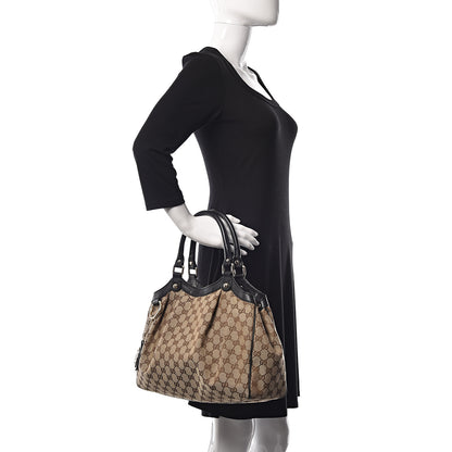 Gucci Monogram Medium Sukey Tote Beige Ebony Black 2 of 12