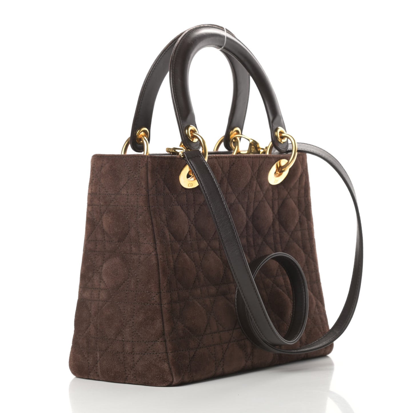 Suede Cannage Medium Lady Dior Brown