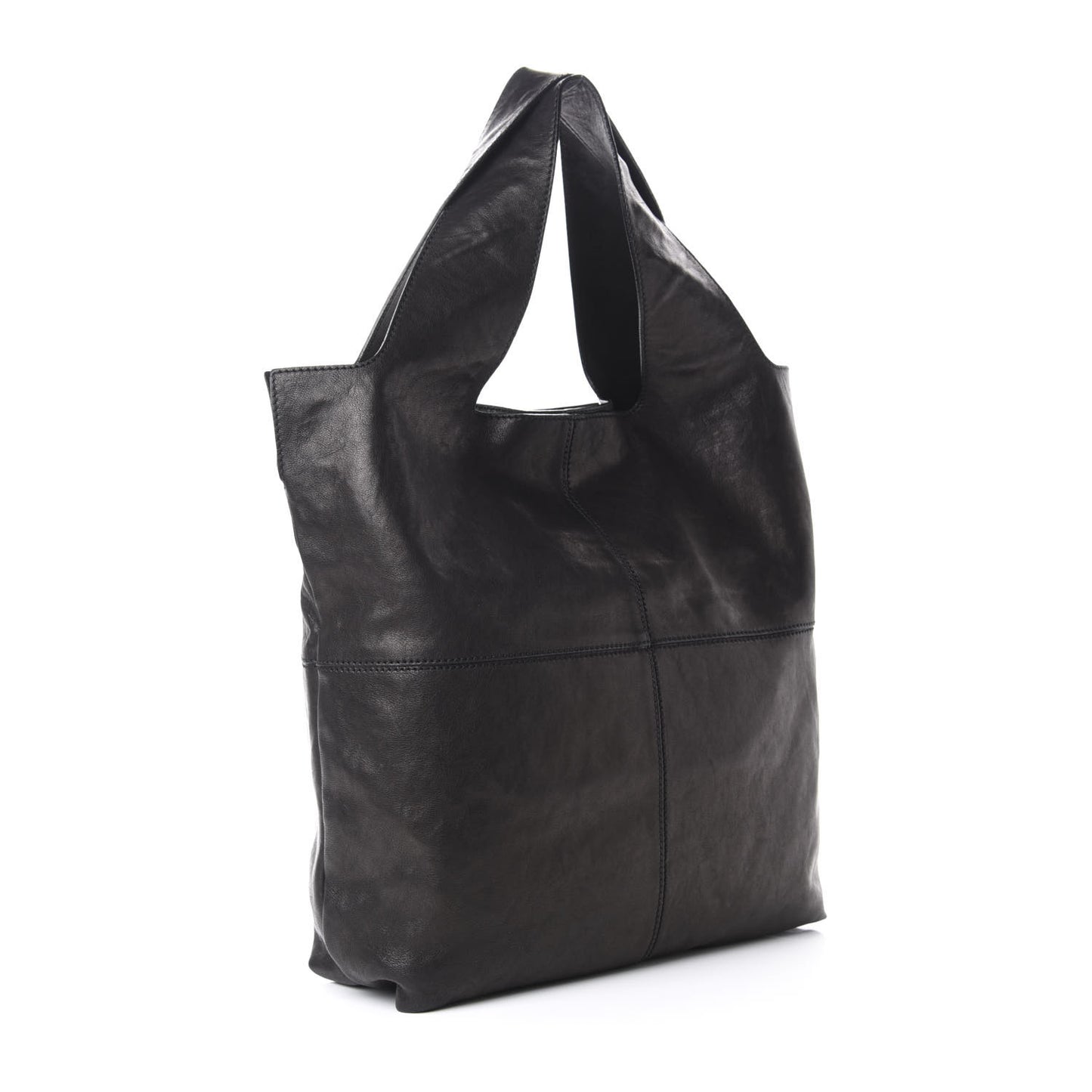Lambskin George V Apron Bag Black