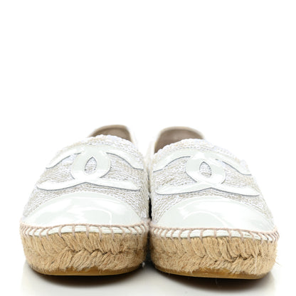 Chanel Patent Sequin CC Espadrilles 35 White 2 of 10