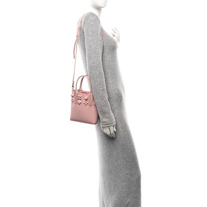 Christian Louboutin Calfskin Empire Spike Studded Mini North South Cabata Tote Rosy 2 of 9
