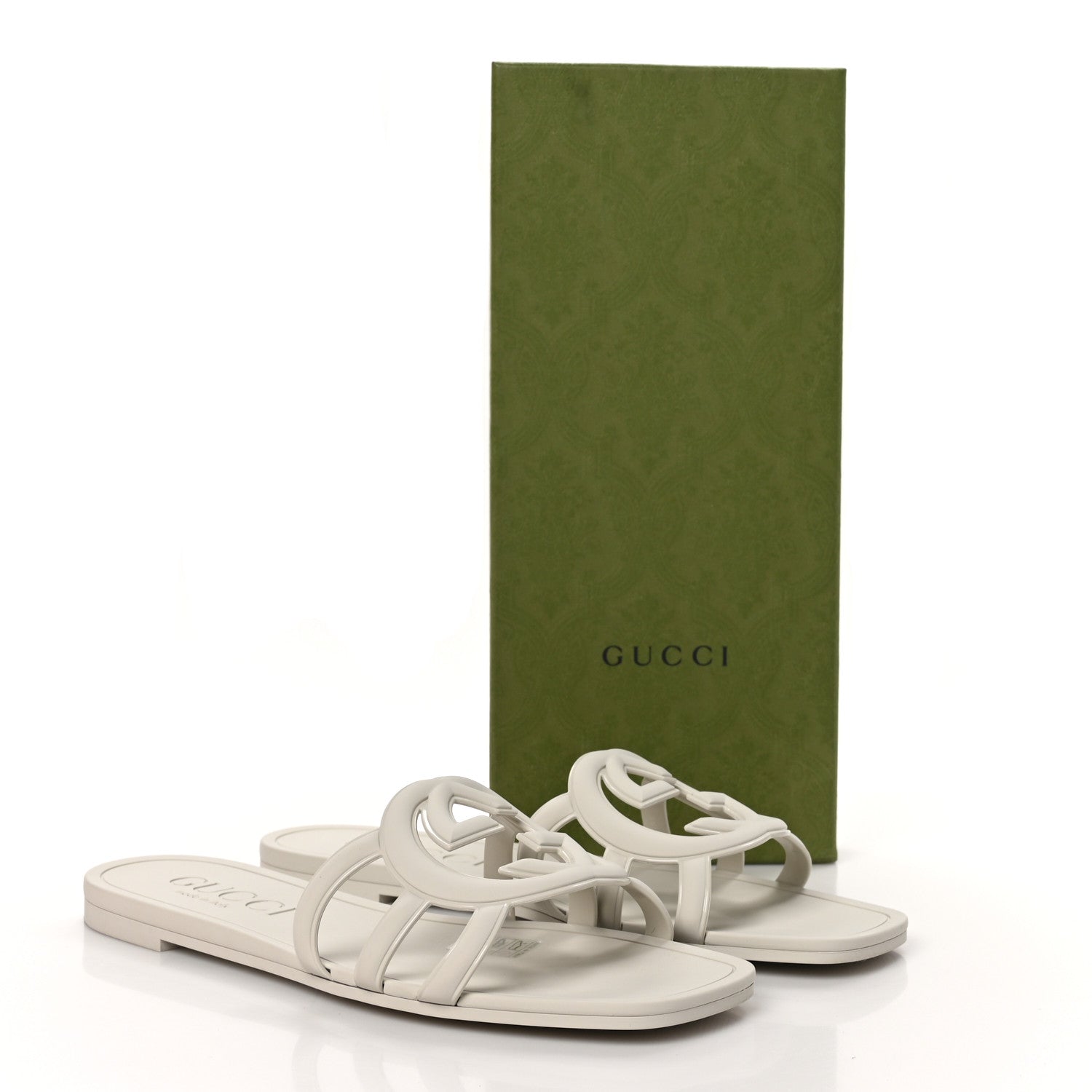 Gucci Rubber Interlocking G Womens Slide Sandals 40 Mystic White 9 of 9