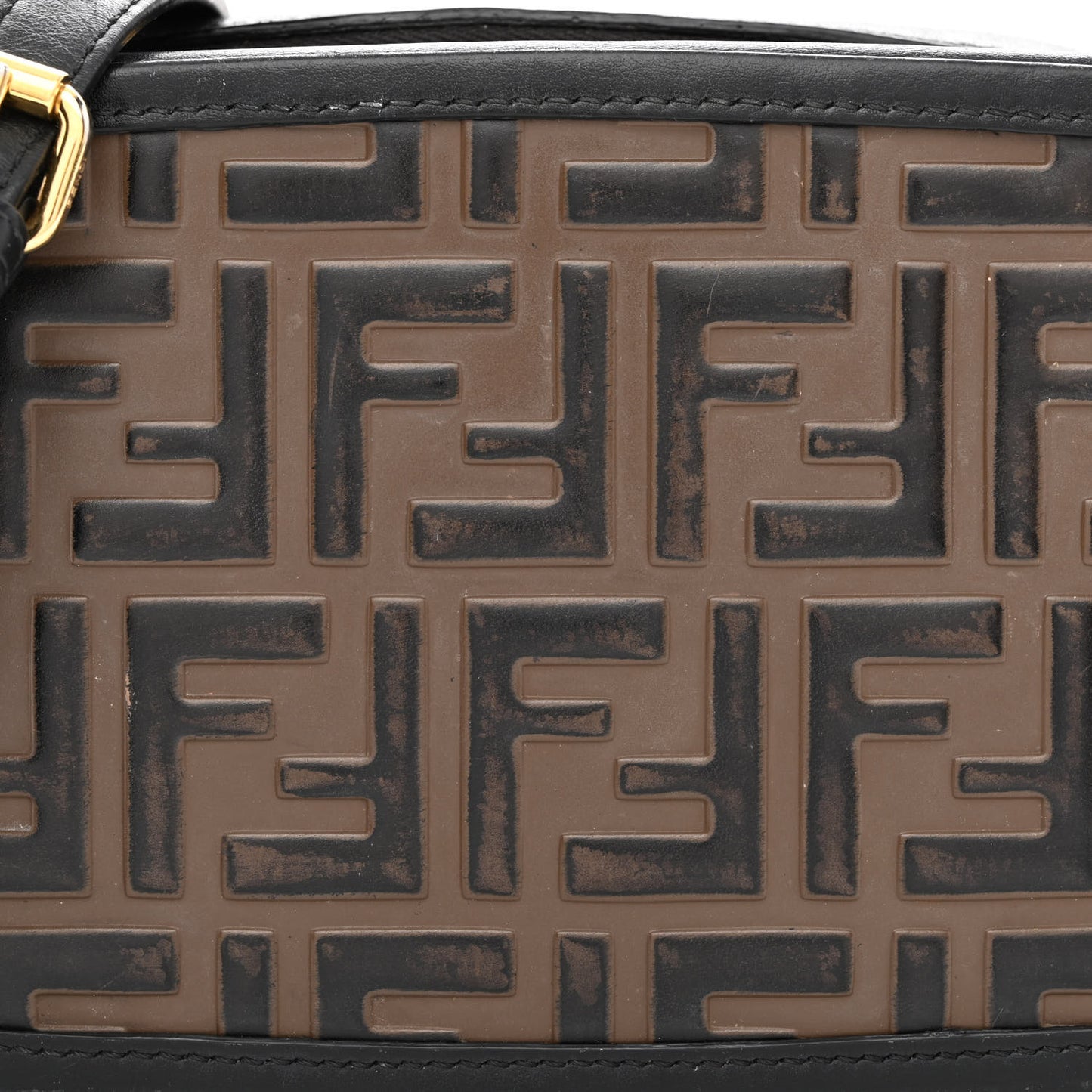 Vitello Century Bi-Color FF 1974 Embossed Mini Camera Case Maya Black