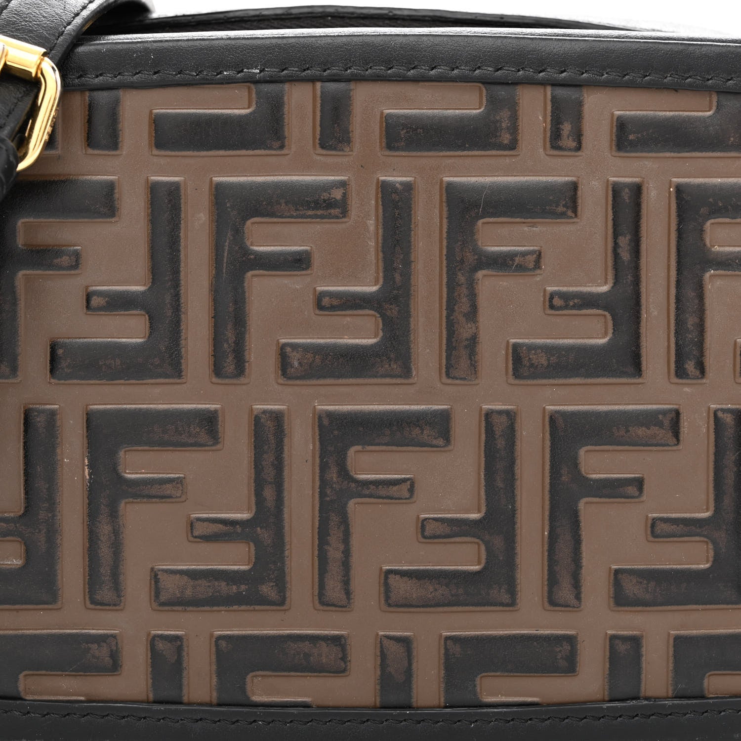 Fendi Vitello Century Bi-Color FF 1974 Embossed Mini Camera Case Maya Black 8 of 12