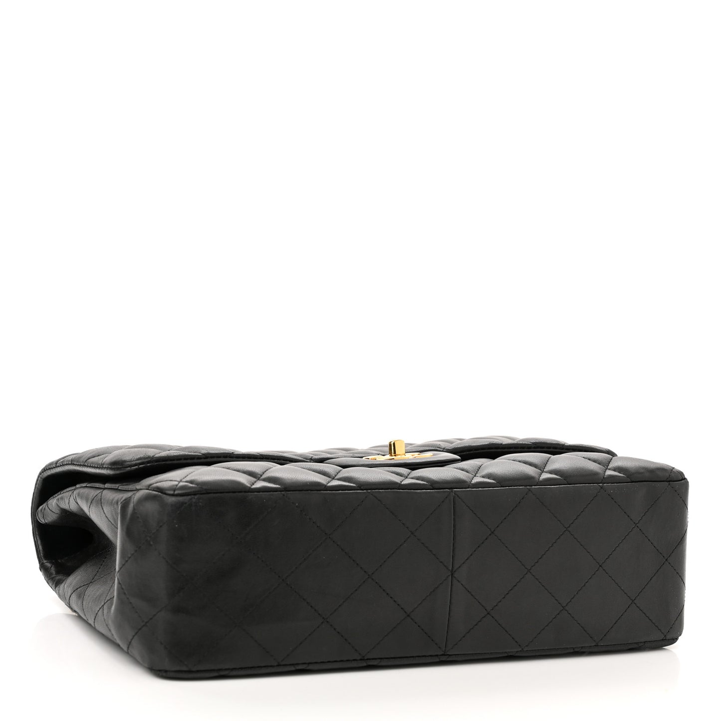 Lambskin Quilted Jumbo Single Flap Black