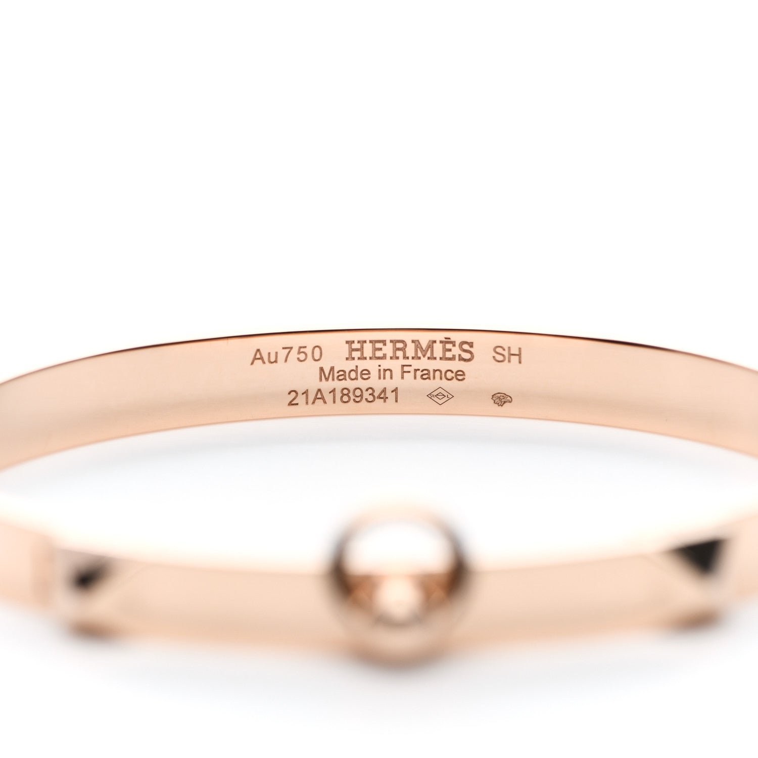 Hermes 18K Rose Gold PM Collier De Chien Bracelet SH 4 of 5