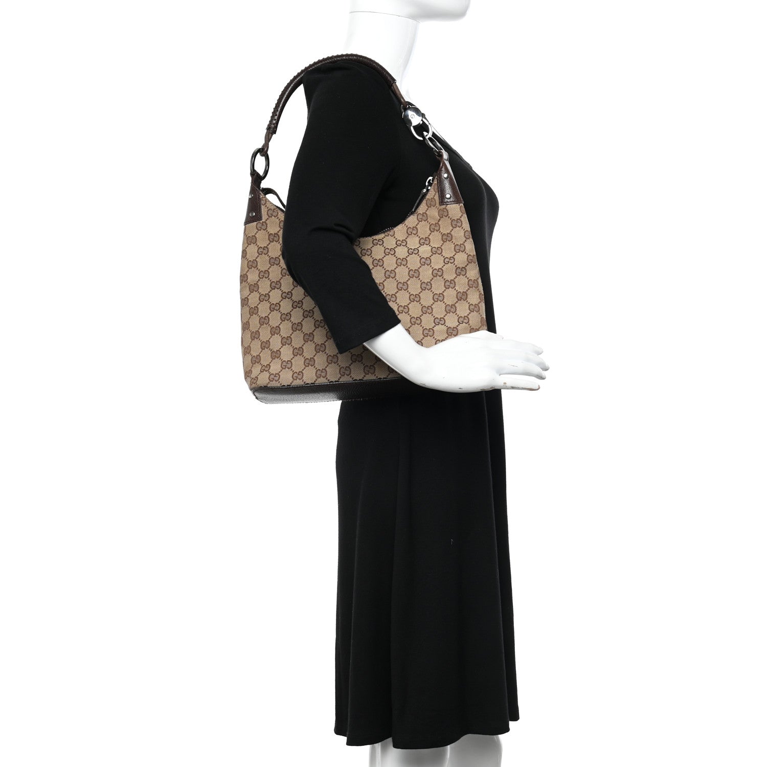 Gucci Monogram Shoulder Bag Dark Brown 2 of 12