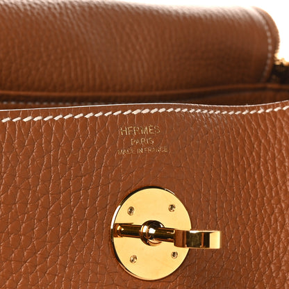 Hermes Taurillon Clemence Lindy 26 Gold 6 of 11