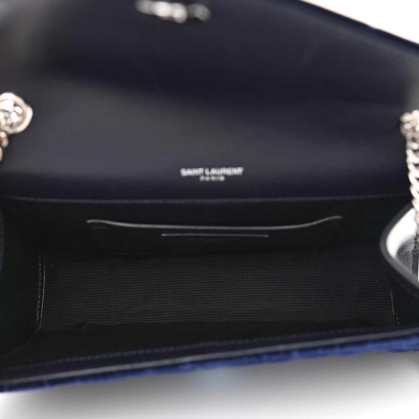 Velvet Matelasse Triquilt Small Monogram Satchel Navy