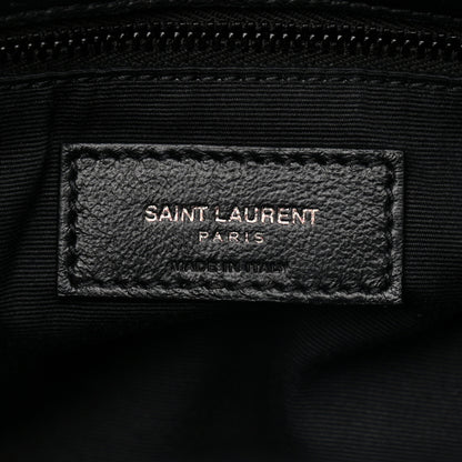 Saint Laurent Lambskin Quilted Medium Loulou Puffer Monogram Chain Satchel Black 6 of 9