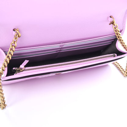 Gucci Calfskin Marquise Crystals Mini GG Chain Wallet Malva 5 of 8