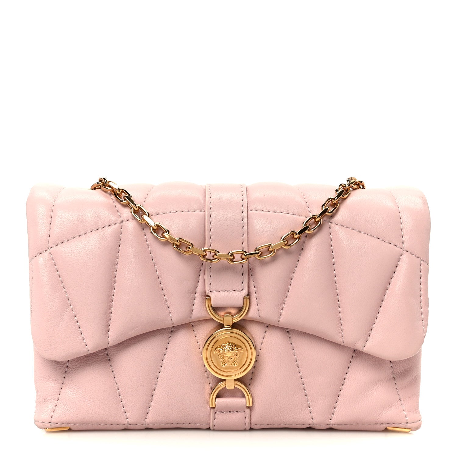 Versace Lambskin Quilted Mini Kleio Crossbody Bag Light Pink 1 of 11