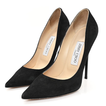 Jimmy Choo Suede Anouk 120 Pumps 37 Black 4 of 10