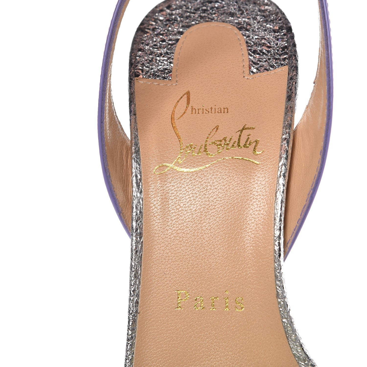 Christian Louboutin Patent Rete Glitter Discoport 120 Sandals 37 Opal 7 of 10