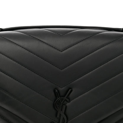 Saint Laurent Calfskin Y Quilted Monogram Monochrome Large Loulou Chain Satchel Black 8 of 13