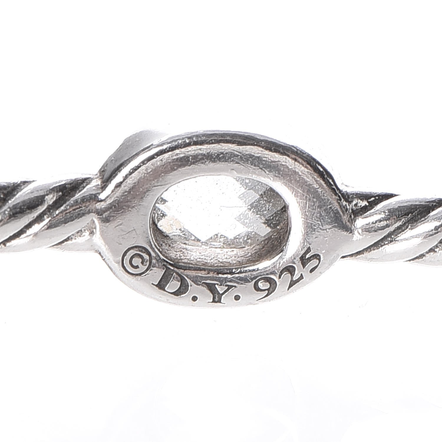 David Yurman Sterling Silver Crystal Color Classics Cable Bangle Bracelet Set of 2 4 of 4
