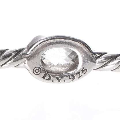 David Yurman Sterling Silver Crystal Color Classics Cable Bangle Bracelet Set of 2 4 of 4