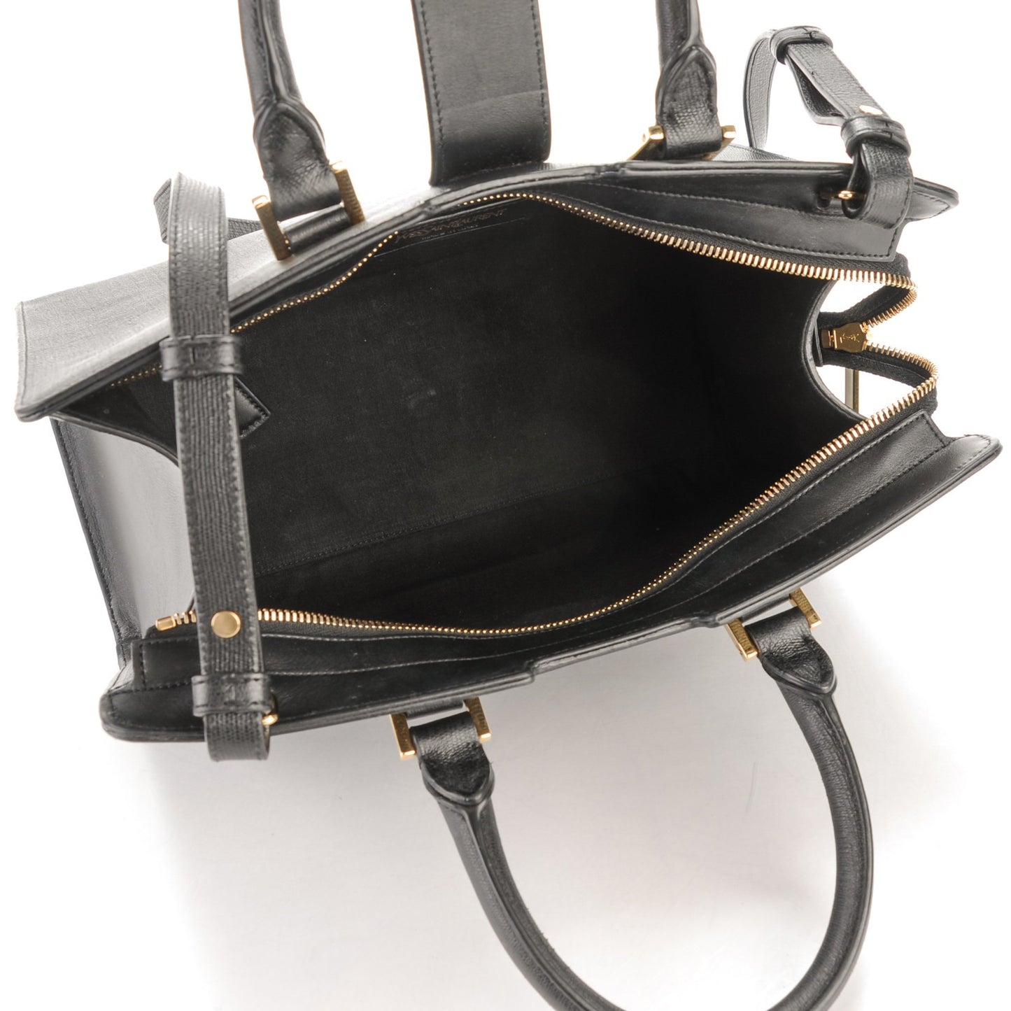 Tweed Calfskin Classic Small Cabas Y Bag Black