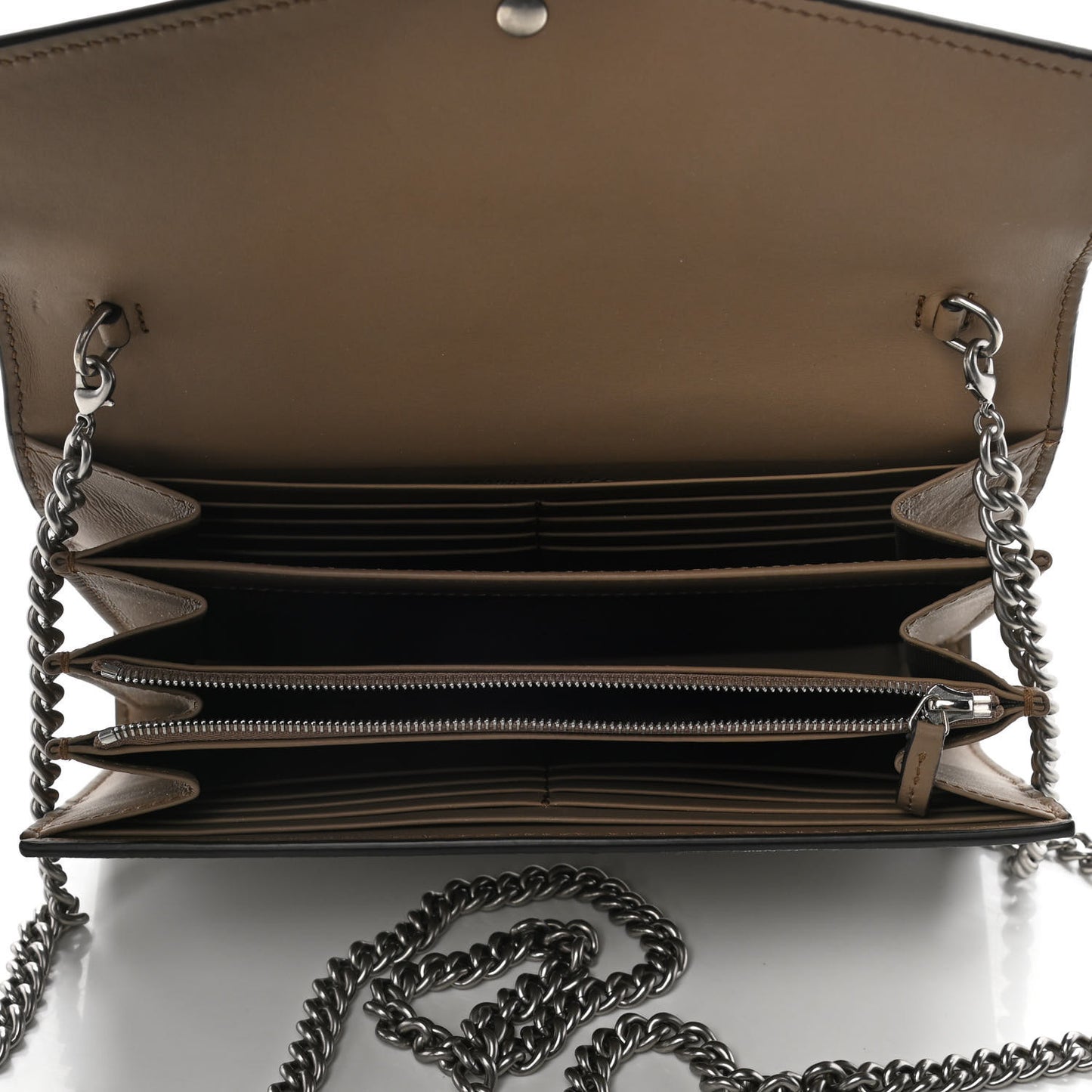 GG Supreme Monogram Mini Dionysus Chain Wallet Beige Taupe