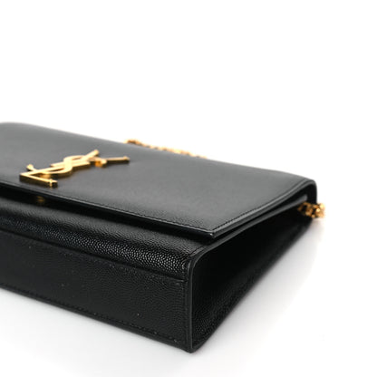 Saint Laurent Grain De Poudre Medium Classic Monogram Kate Satchel Black 7 of 7