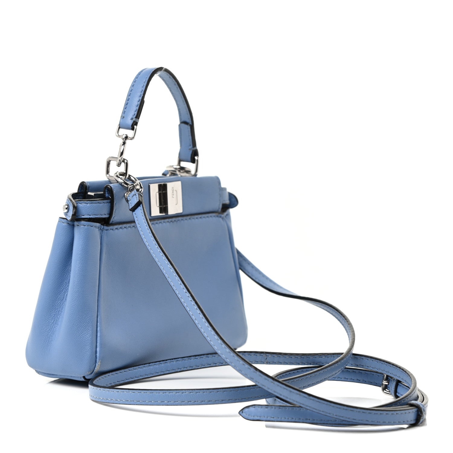 Fendi Shiny Nappa Micro Peekaboo Iconic Satchel Nebula 2 of 15
