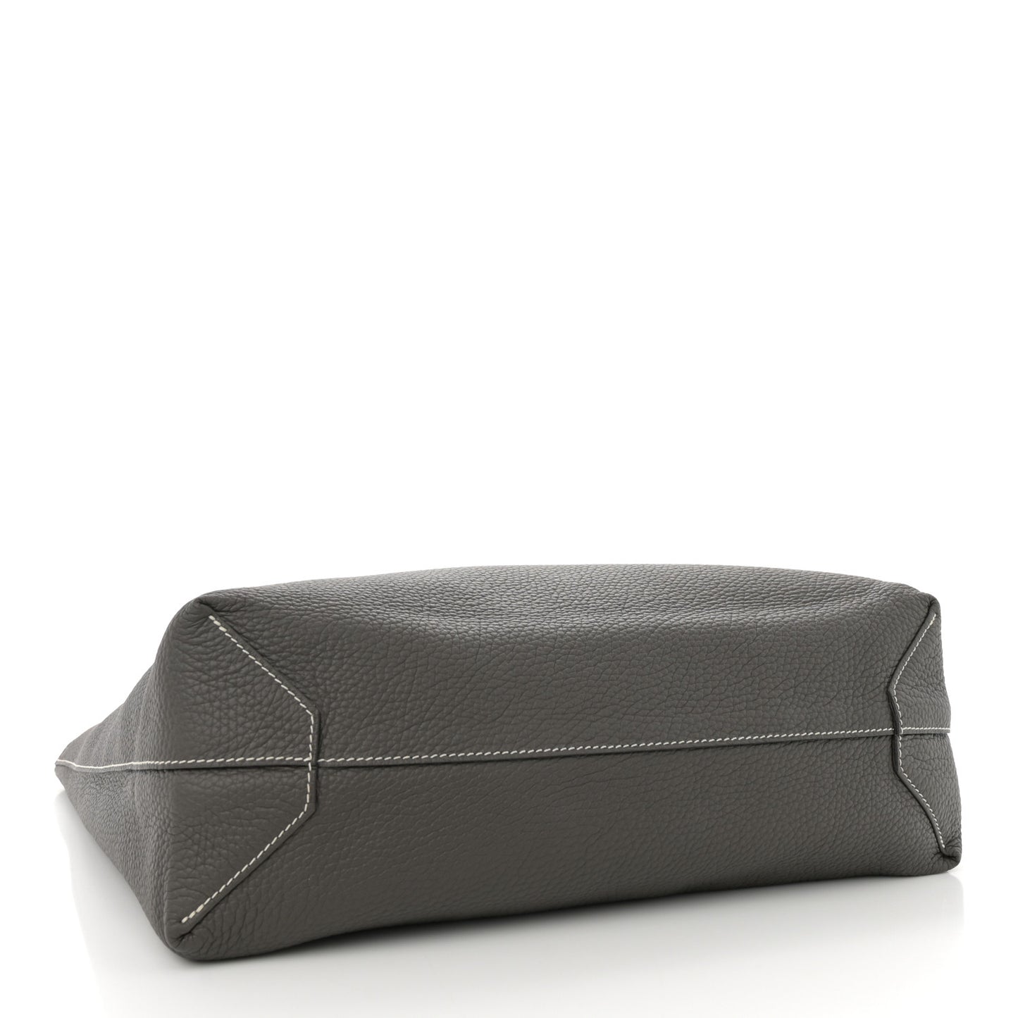 Taurillon Clemence Double Sens 36 Reversible Tote Etain Bleu Electrique